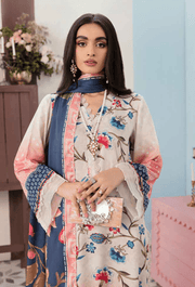 NUREH Signature Unstitched Printed Linen 3Pc Suit SP-19