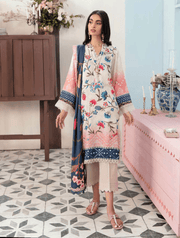NUREH Signature Unstitched Printed Linen 3Pc Suit SP-19