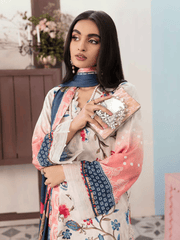 NUREH Signature Unstitched Printed Linen 3Pc Suit SP-19