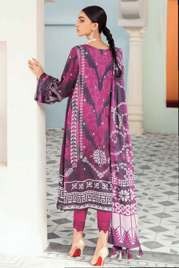 NUREH Signature Unstitched Printed Linen 3Pc Suit SP-21