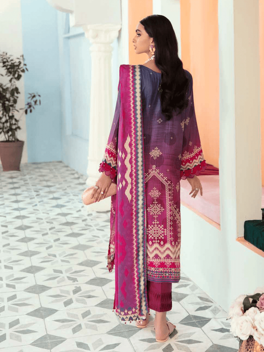 NUREH Signature Unstitched Printed Linen 3Pc Suit SP-25
