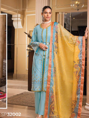 GulAhmed Summer Premium Embroidered Lawn Unstitched 3Pc Suit SP-32002