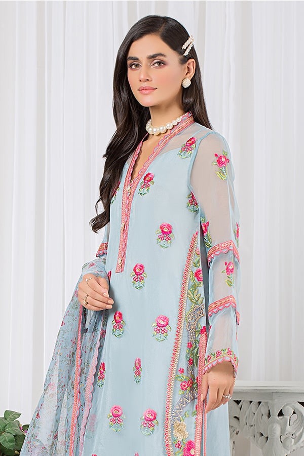 Imrozia Serene Premium Embroidered Pret 3Pc Suit SP-35 Aqua