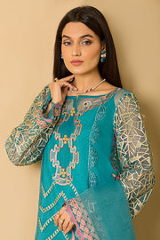 Serene Premium Embroidered Pret 3Pc Suit SP-39 Turquoise