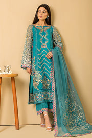 Serene Premium Embroidered Pret 3Pc Suit SP-39 Turquoise
