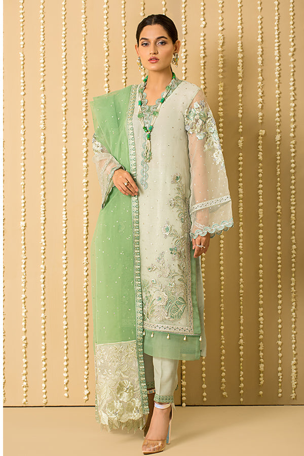 Serene Premium Embroidered Pret 3Pc Suit SP-40 Ravishing Mint