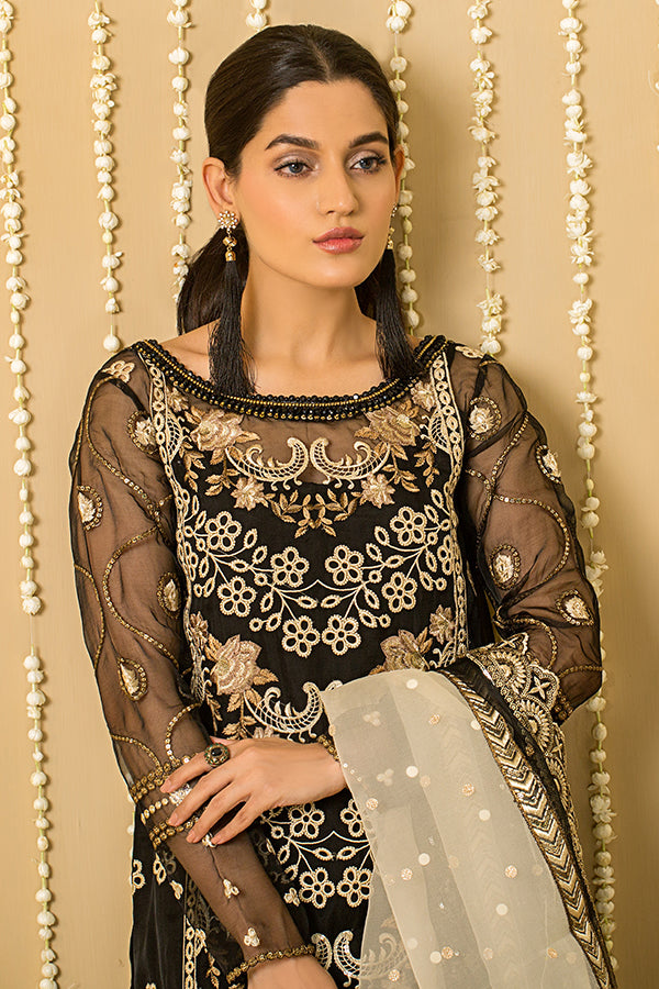 Serene Premium Embroidered Pret 3Pc Suit SP-41 Black