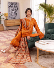 NUREH Signature Unstitched Printed Lawn 3 Piece Suit SP-46