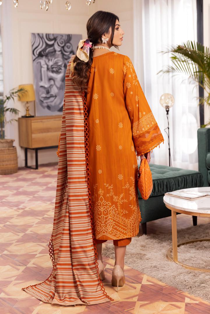 NUREH Signature Unstitched Printed Lawn 3 Piece Suit SP-46