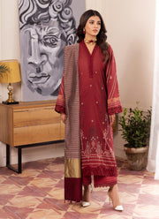 NUREH Signature Unstitched Printed Lawn 3 Piece Suit SP-47