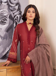 NUREH Signature Unstitched Printed Lawn 3 Piece Suit SP-47