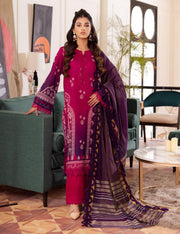 NUREH Signature Unstitched Printed Lawn 3 Piece Suit SP-50