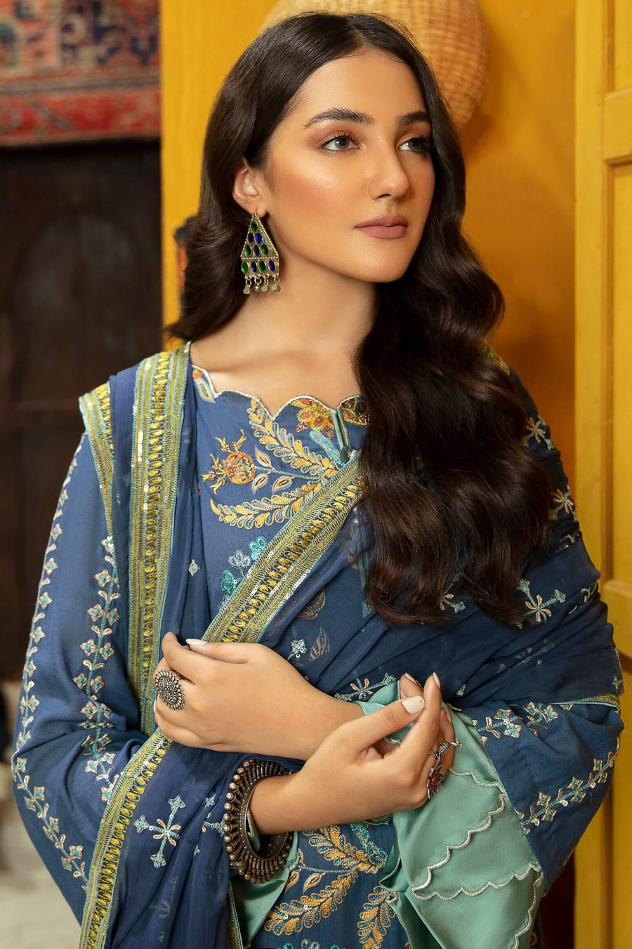 Dastak-E-Khizaan by Serene Embroidered Karandi 3pc Suit SP-K13 Zarqa - FaisalFabrics.pk