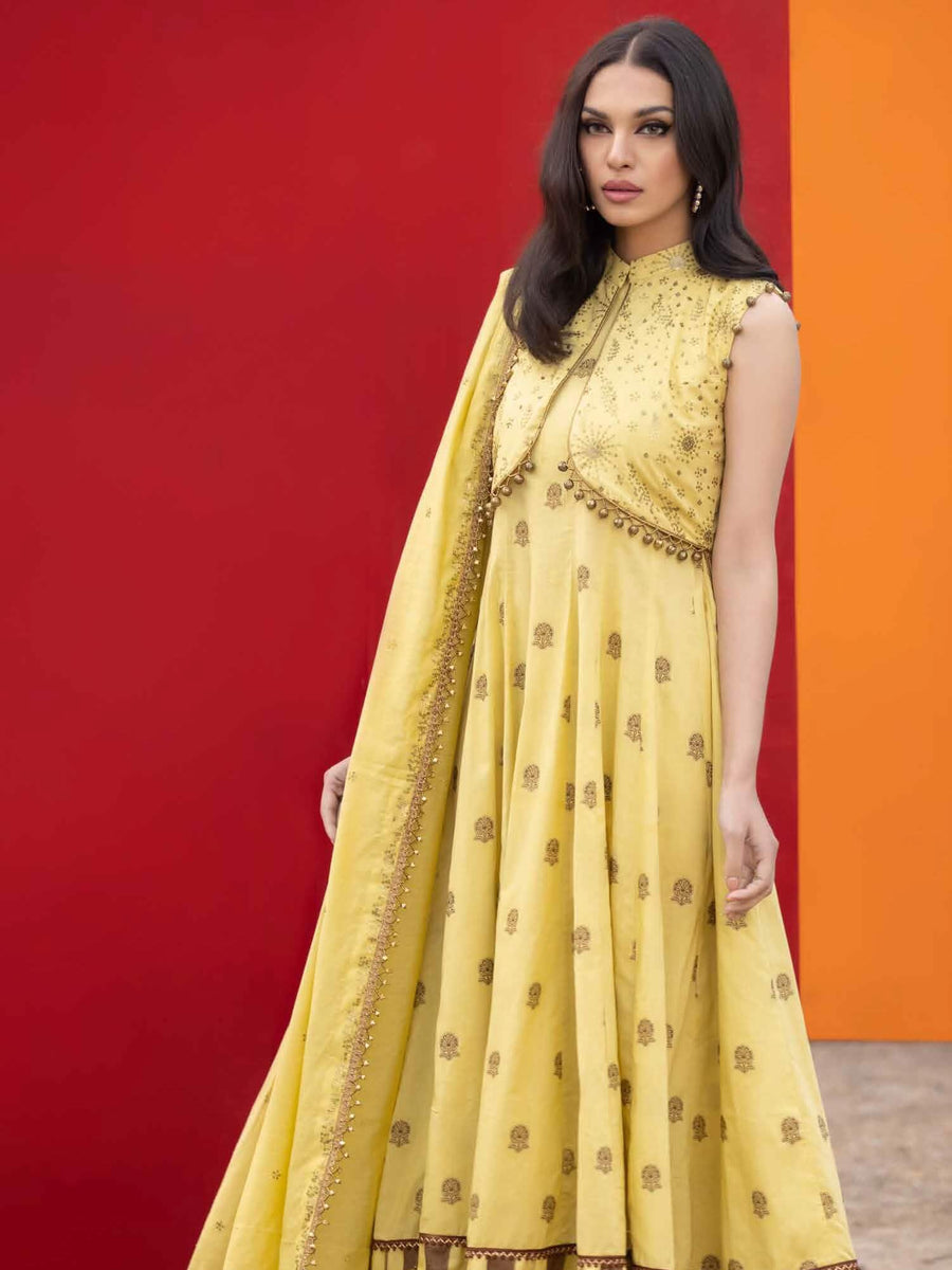Gul Ahmed Festive Eid 2021 Luxury Lawn 3 Piece Embroidered Suit SP07 - FaisalFabrics.pk