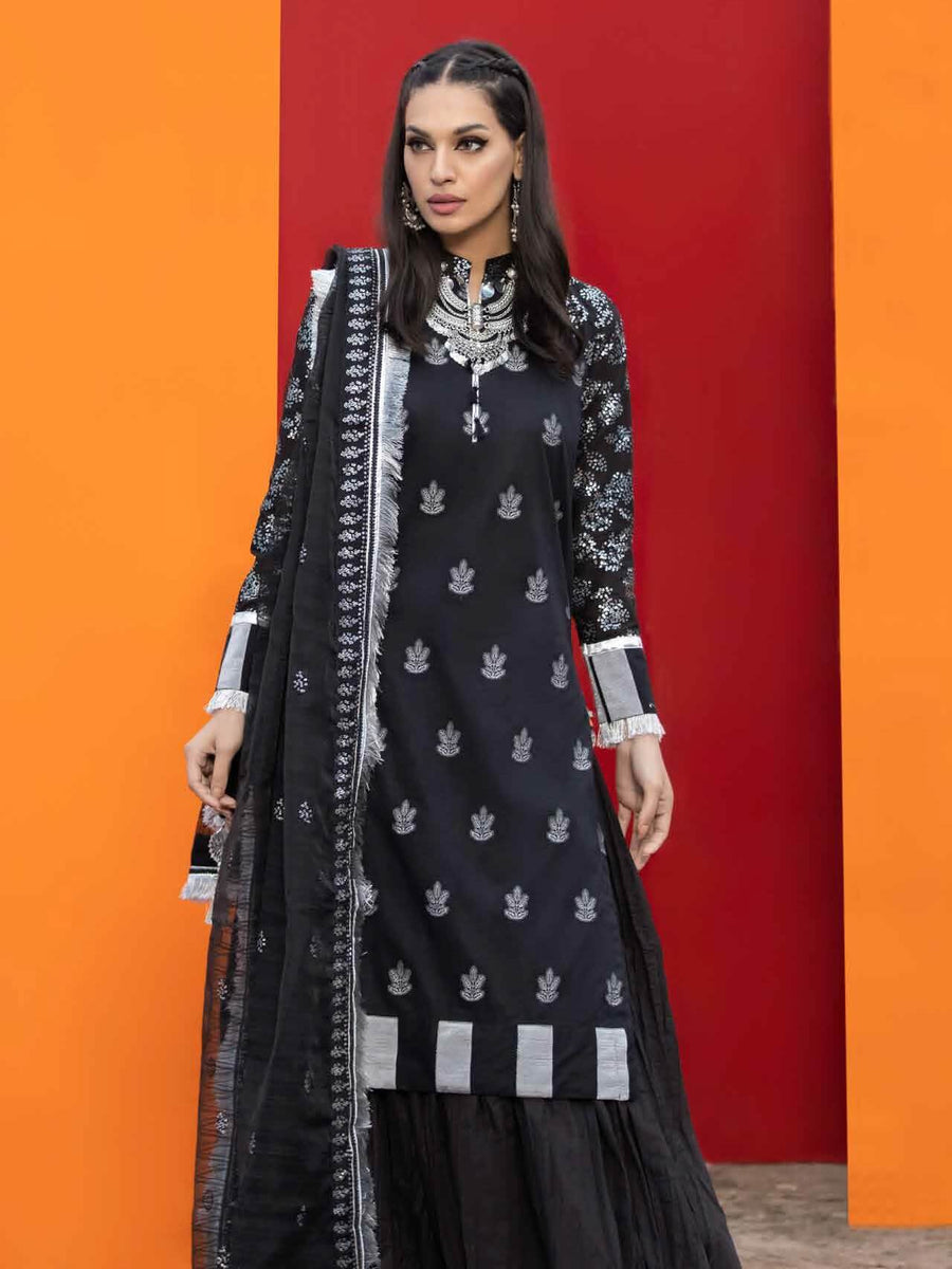 Gul Ahmed Festive Eid 2021 Luxury Lawn 3 Piece Embroidered Suit SP08 - FaisalFabrics.pk