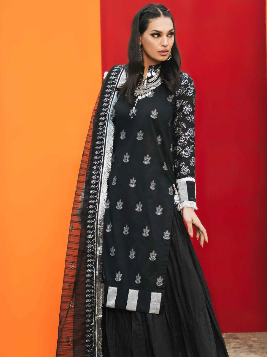 Gul Ahmed Festive Eid 2021 Luxury Lawn 3 Piece Embroidered Suit SP08 - FaisalFabrics.pk