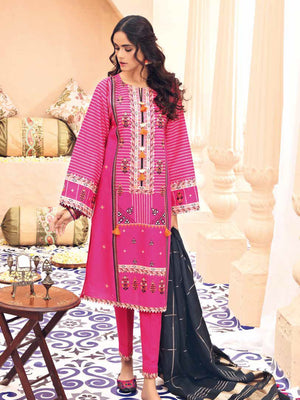Gul Ahmed Summer Lawn 2021 Unstitched Embroidered 3Pc Suit SP63 - FaisalFabrics.pk
