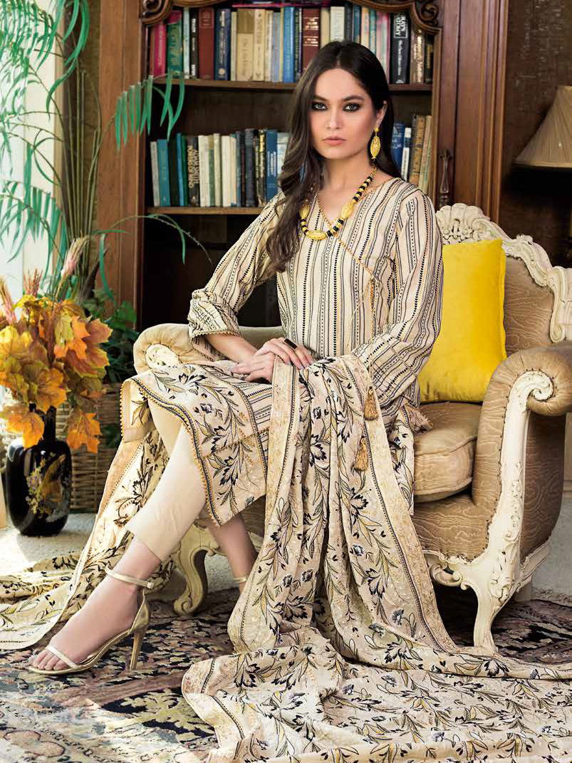 Gul Ahmed Summer Premium 3PC Unstitched Embroidered Lawn Suit SP-73 - FaisalFabrics.pk