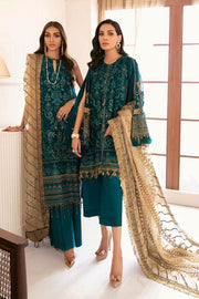 Baroque Chantelle Embroidered Chiffon 3 Piece Suit SPARKLING NIGHT - FaisalFabrics.pk