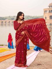 GulAhmed Chunri Lawn Unstitched Printed Saree SR-32001