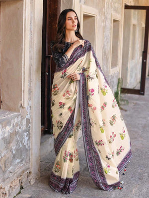 GulAhmed Summer Essential Lawn Unstitched Printed Saree SR-32002