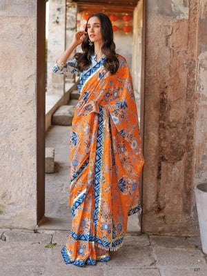 GulAhmed Summer Essential Lawn Unstitched Printed Saree SR-32003