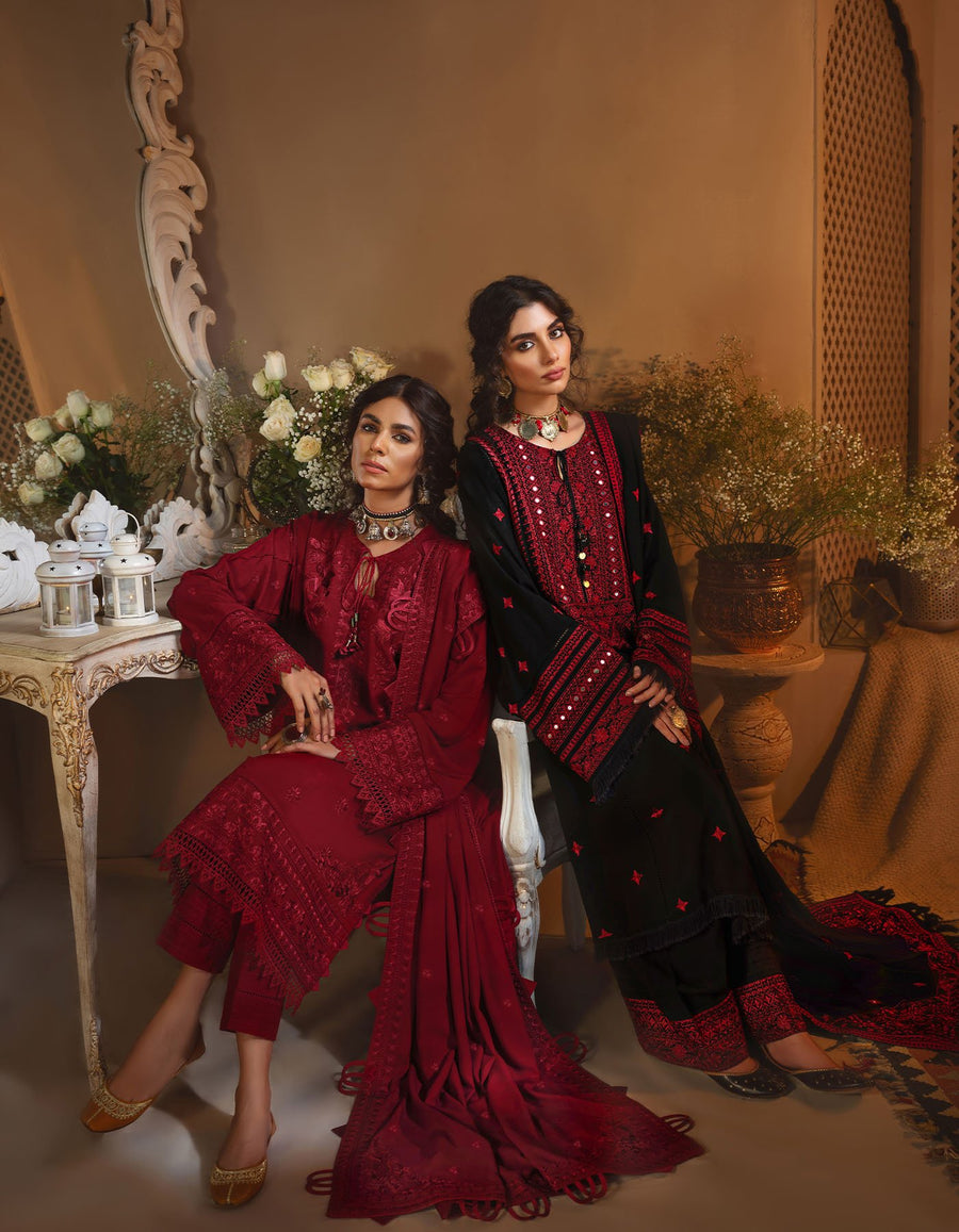 Rayon by Sifa Embroidered Winter 3Pc Unstitched Suit SR21-02 Salvia - FaisalFabrics.pk
