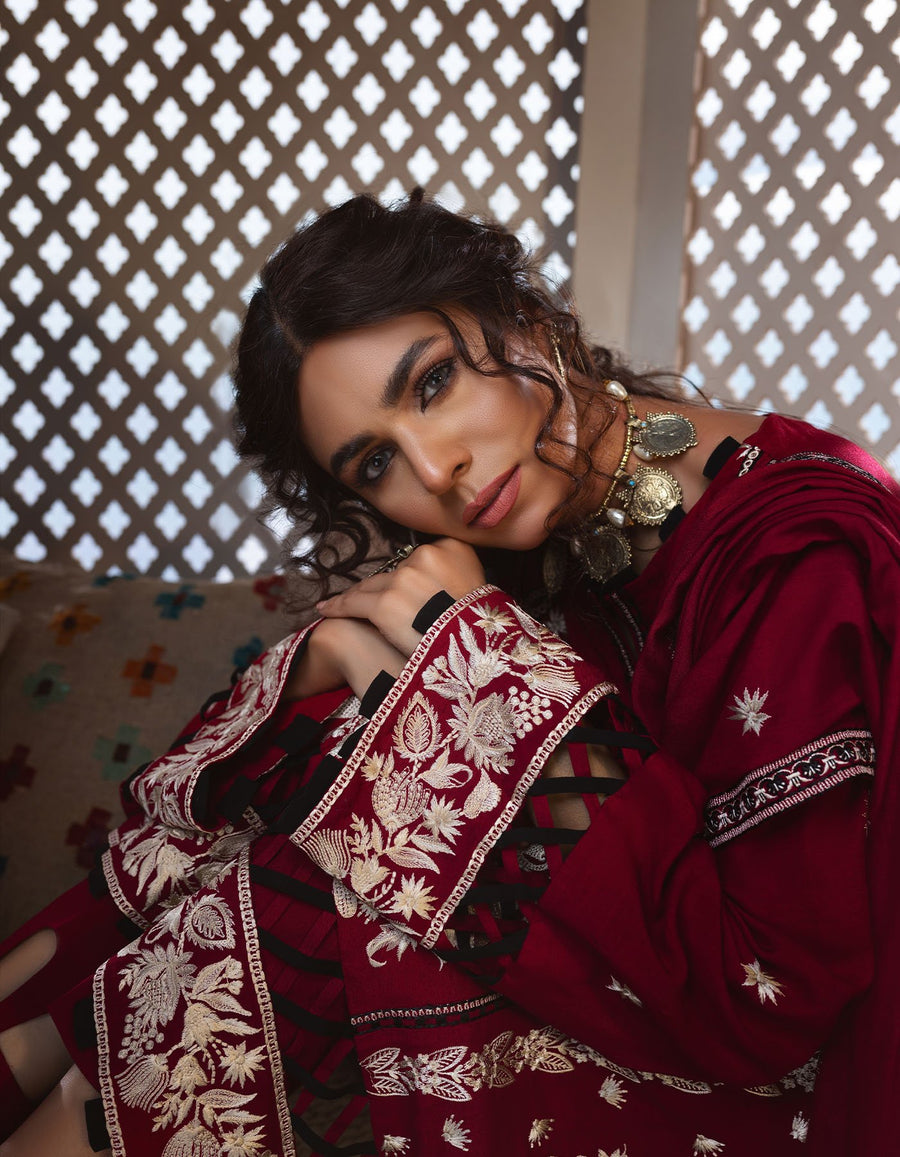 Rayon by Sifa Embroidered Winter 3Pc Unstitched Suit SR21-06 Yarrow Twirl - FaisalFabrics.pk