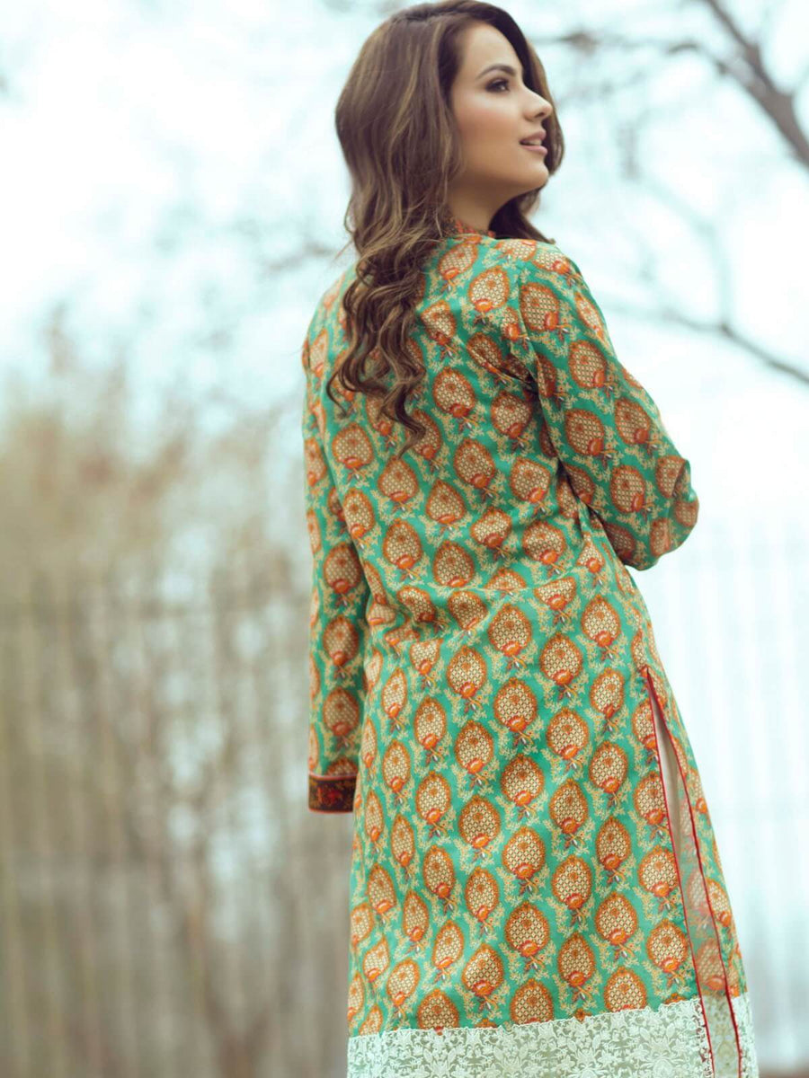 Alkaram Studio Embroidered Lawn Shirt Summer Collection SS 115 Green - FaisalFabrics.pk