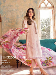 GulAhmed Summer Premium Embroidered Tissue Silk 3Pc Suit SSM-32001