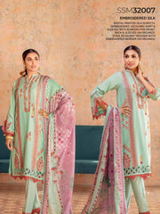 GulAhmed Summer Premium Embroidered Silk Unstitched 3Pc Suit SSM-32007
