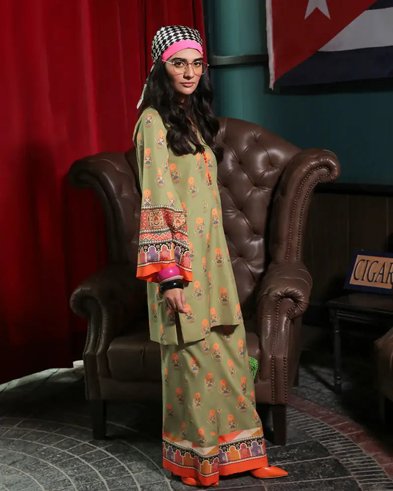 Maria Osama Khan Retro Ready to Wear 2Pc Suit - SUSAN