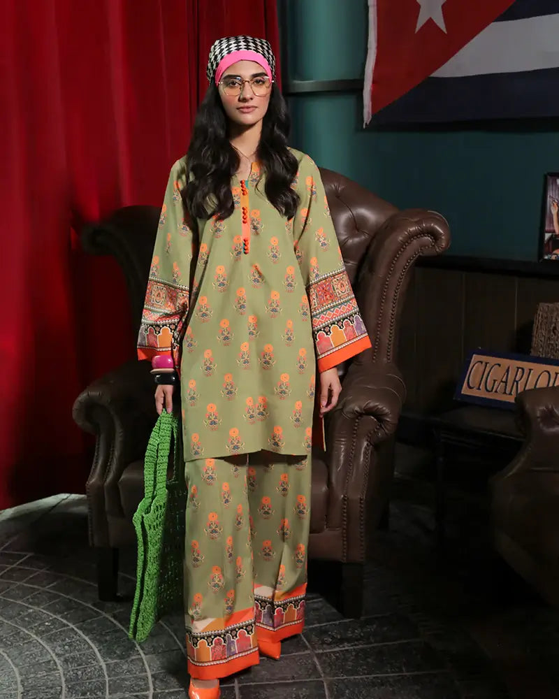 Maria Osama Khan Retro Ready to Wear 2Pc Suit - SUSAN