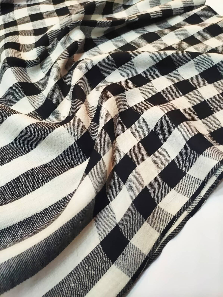 Womens Check Shawl Ultra Soft and Warm Fine Wool, Full Size SW21005 - FaisalFabrics.pk