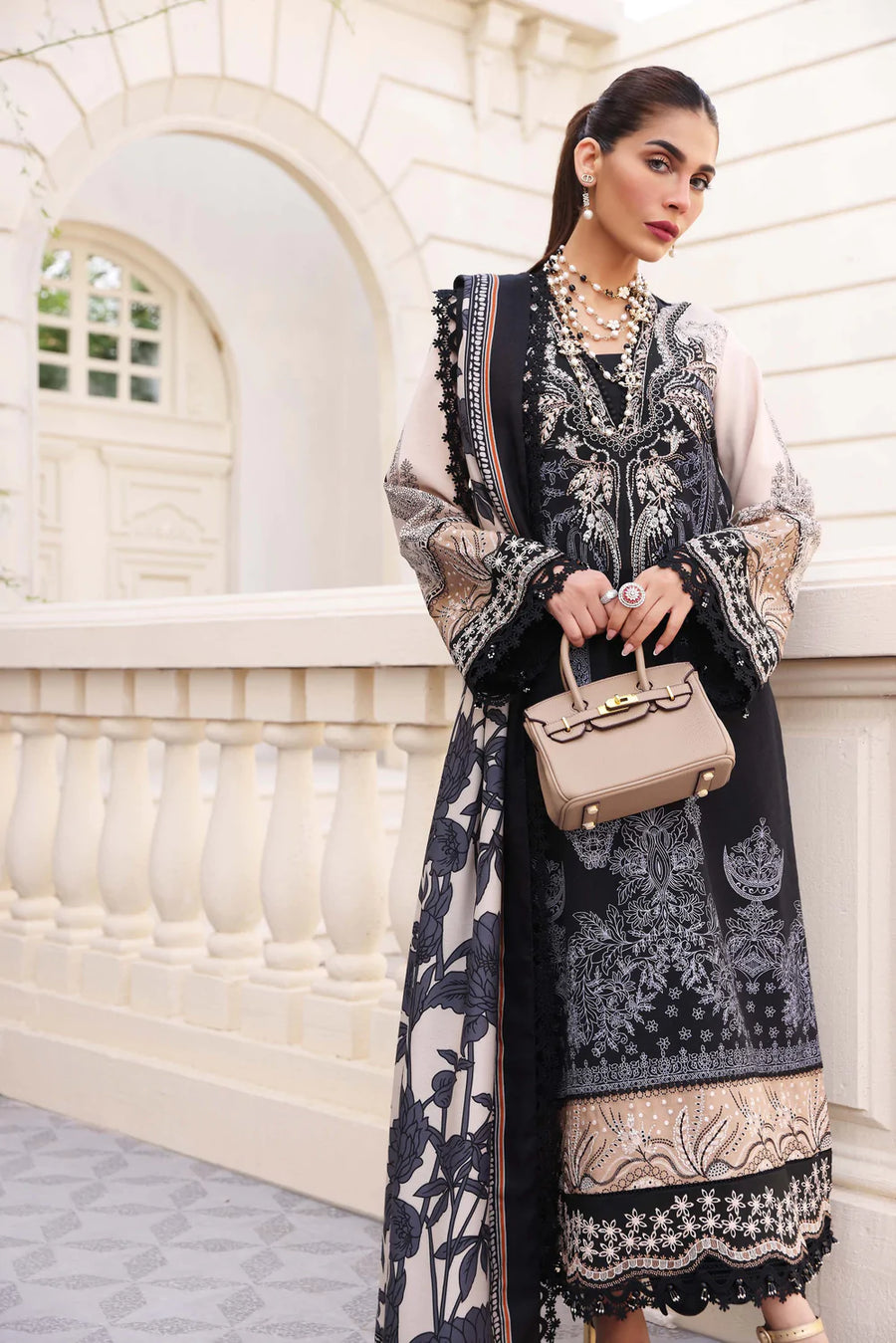Sable Vogue Amalachi Embroidered Unstitched 3Pc Suit SWC-02-22