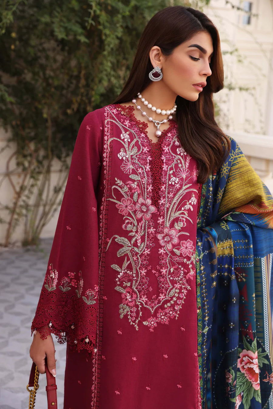 Sable Vogue Amalachi Embroidered Unstitched 3Pc Suit SWC-04-22