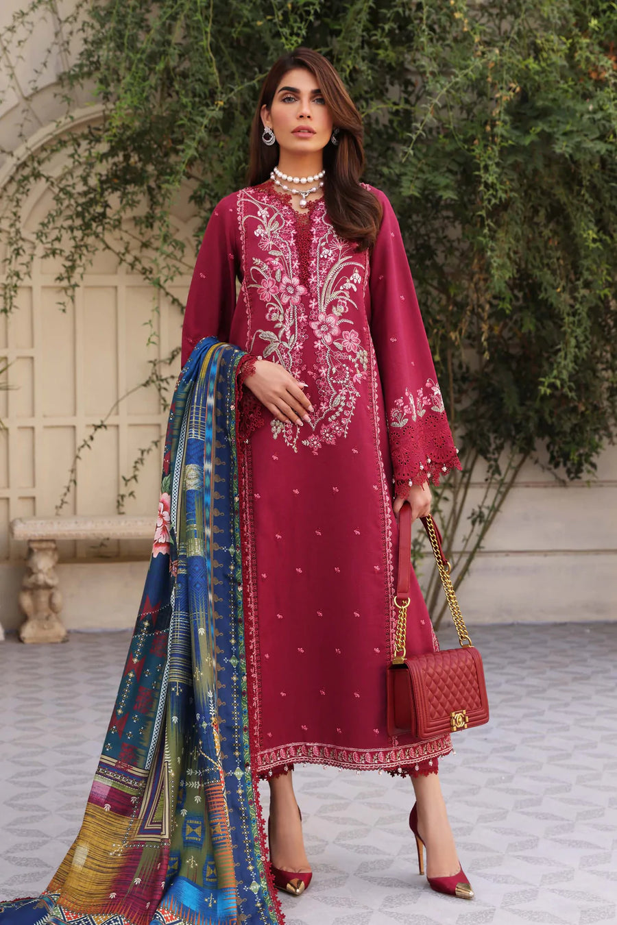 Sable Vogue Amalachi Embroidered Unstitched 3Pc Suit SWC-04-22