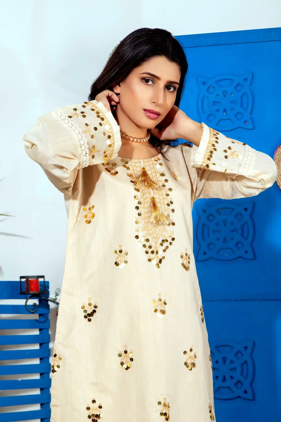 MAK Fashion Ready to Wear Embroidered Cotton Kurta SWC10020