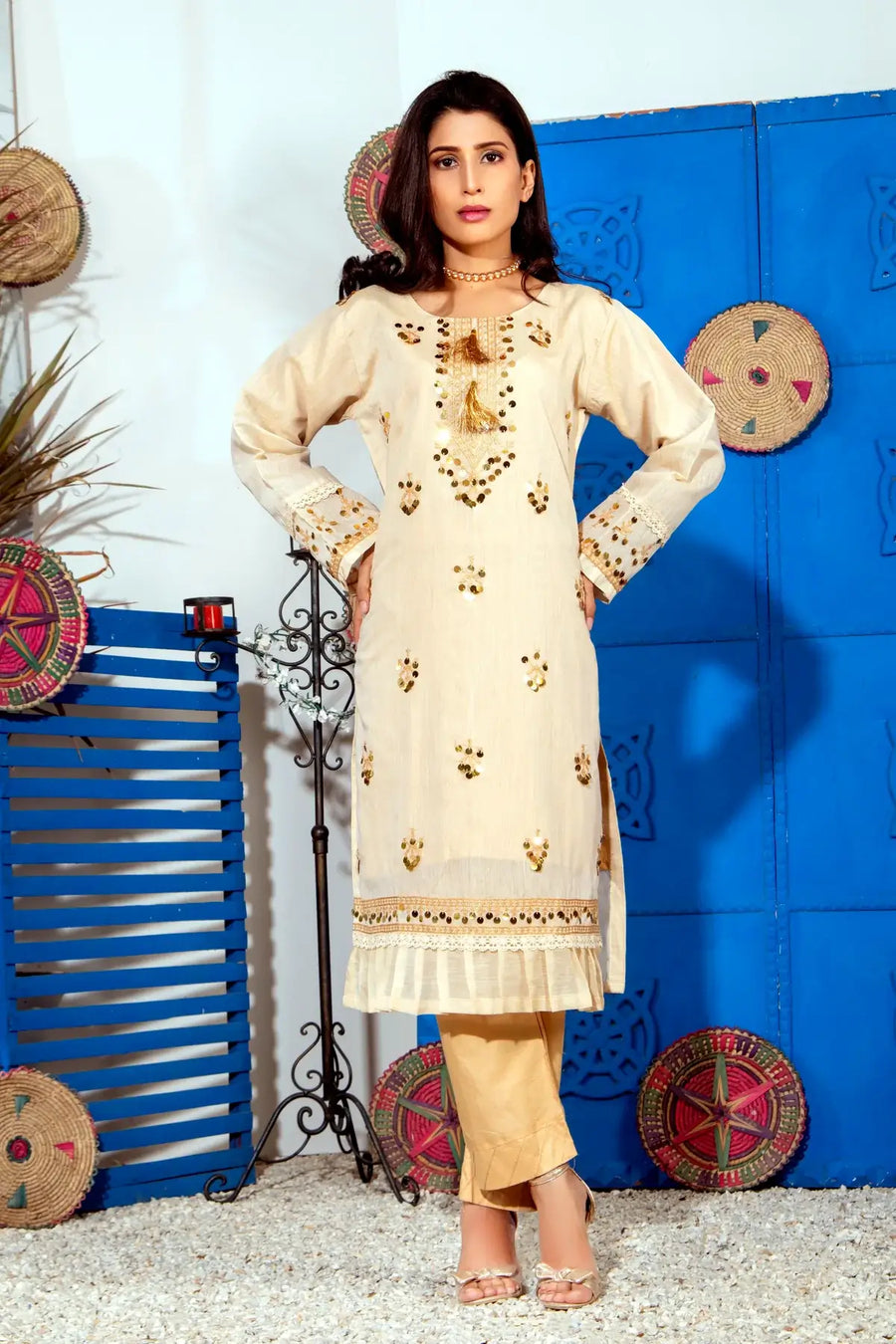 MAK Fashion Ready to Wear Embroidered Cotton Kurta SWC10020