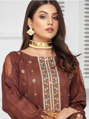 Sanam Saeed Embroidered Eid Lawn Unstitched 3 PCS Suit D-08 - FaisalFabrics.pk