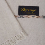 Dynasty Lux Herringbone Men's Blended Wool Shawl - Sand