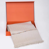 Dynasty Lux Herringbone Men's Blended Wool Shawl - Sand