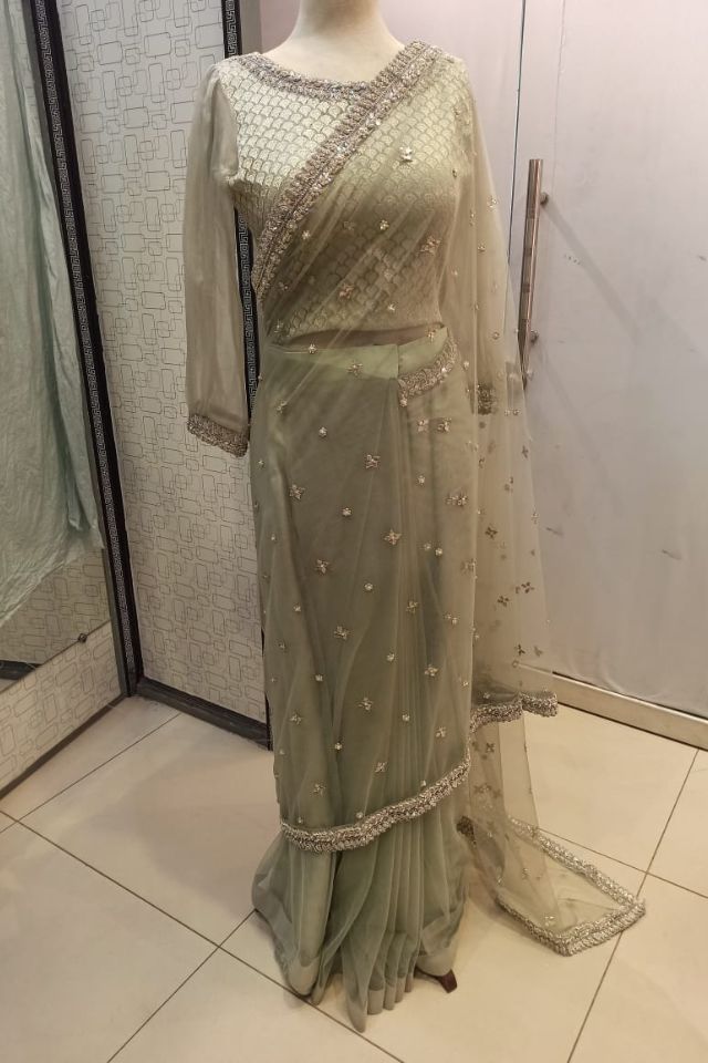 Sumaria’s Couture Formal Stitched 3Pc Suit - Saree