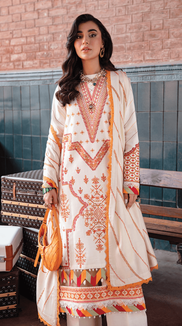 Rang Rasiya Safarnama Embroidered Cotton Unstitched 3Pc D-07 Sawera
