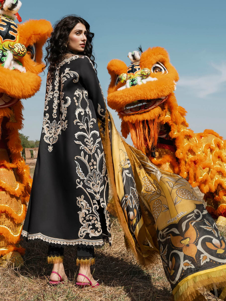 Mushq Lawana Embroidered Luxury Lawn Unstitched 3Pc Suit MSL-23-13 Sawika