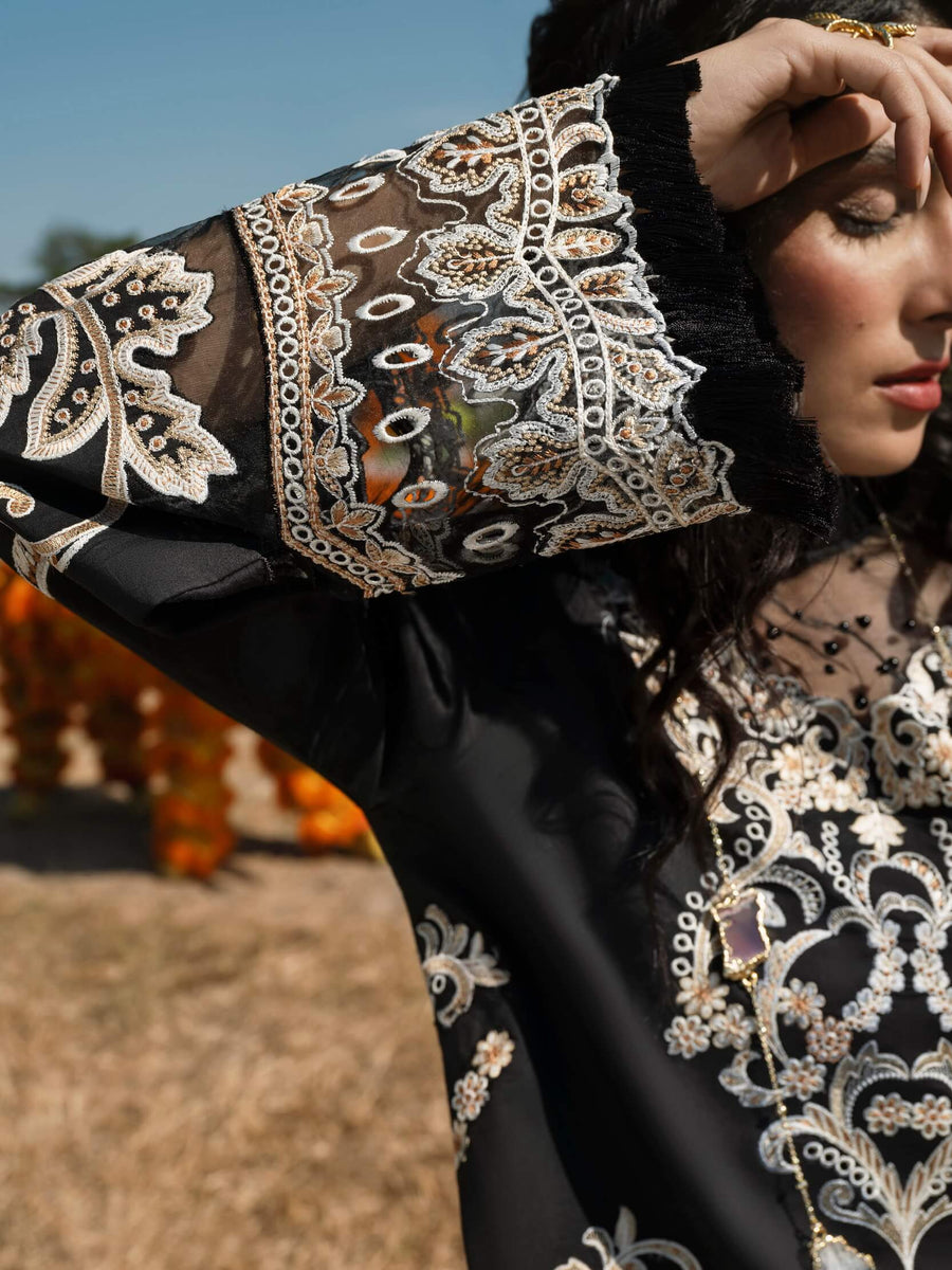 Mushq Lawana Embroidered Luxury Lawn Unstitched 3Pc Suit MSL-23-13 Sawika