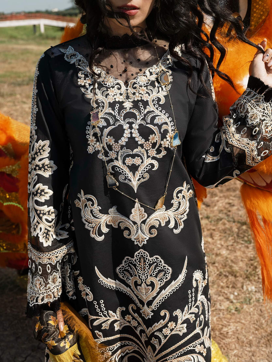 Mushq Lawana Embroidered Luxury Lawn Unstitched 3Pc Suit MSL-23-13 Sawika