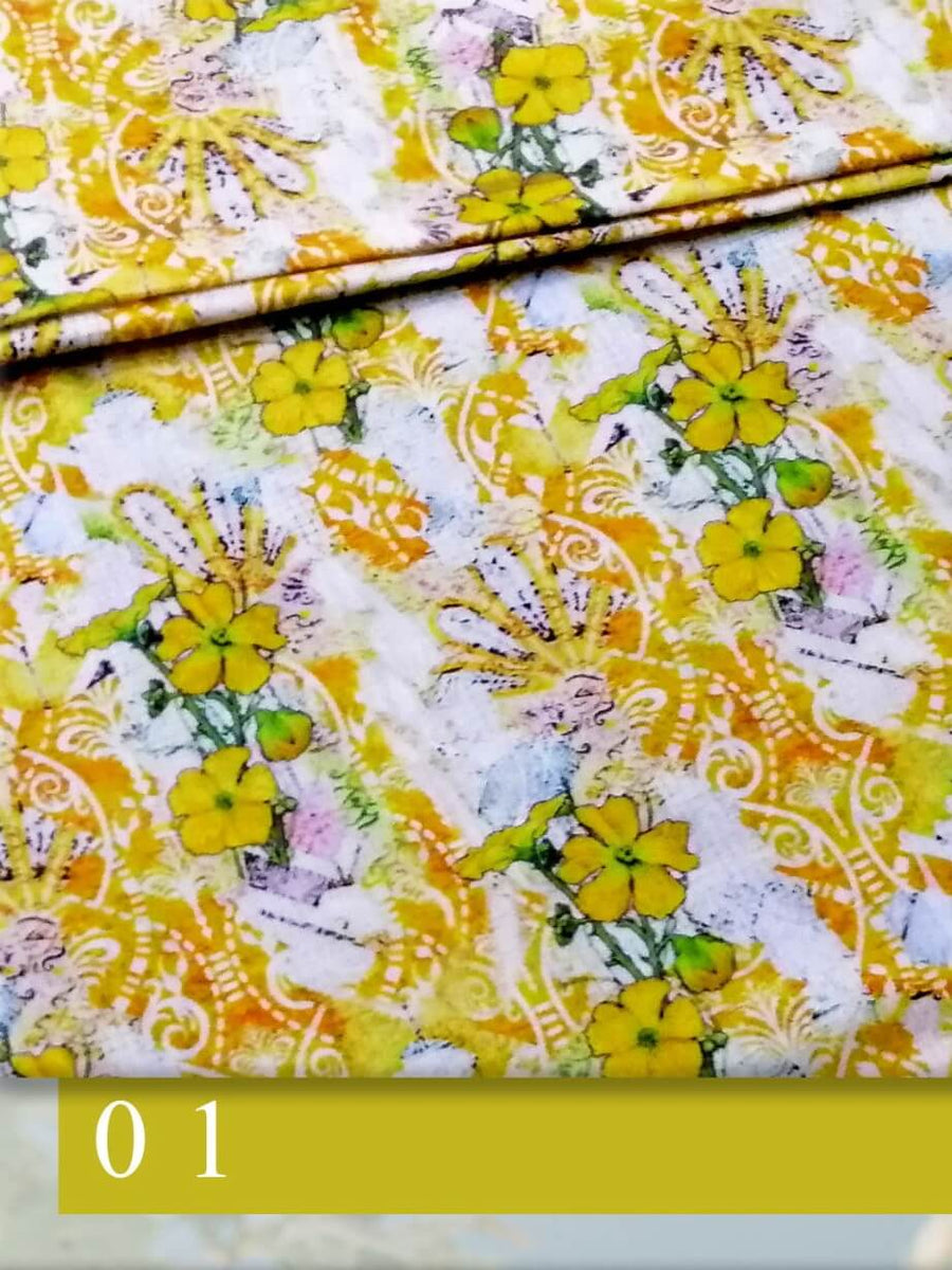 Fragrant Printed Lawn Unstitched 2 Piece Suit Summer Collection D-01 - FaisalFabrics.pk
