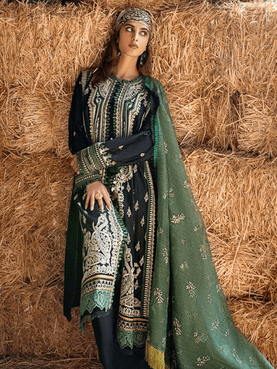 Sobia Nazir Autumn Winter Unstitched Embroidered 3Pc Suit D-02A