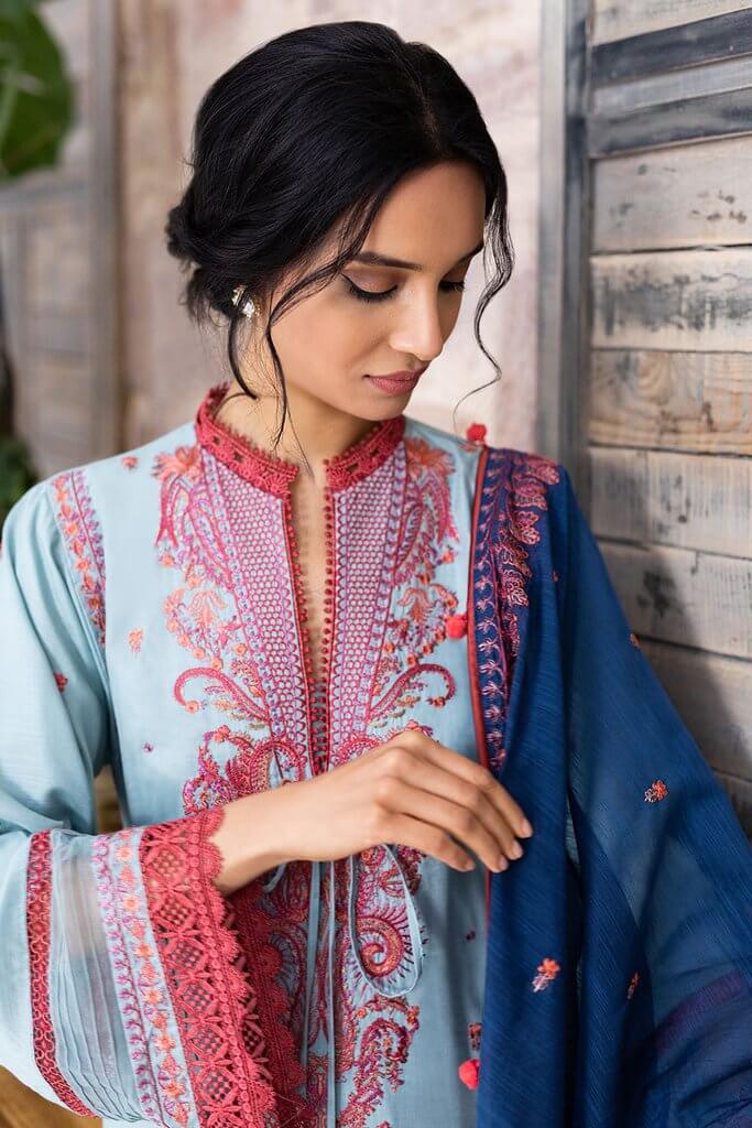 Sobia Nazir Autumn Winter'21 Unstitched 3pc Embroidered Suit AW21-6B - FaisalFabrics.pk